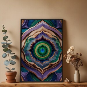 Mandala Wall Art | Abstract Geometric Poster zdjęcie 4