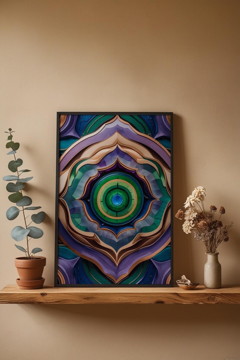 Mandala Wall Art | Abstract Geometric Poster zdjęcie 4