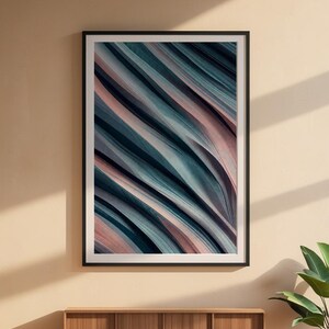 Abstract Stripes Art | Modern Diagonal Lines Poster | Contemporary Wall Decor Bild 6