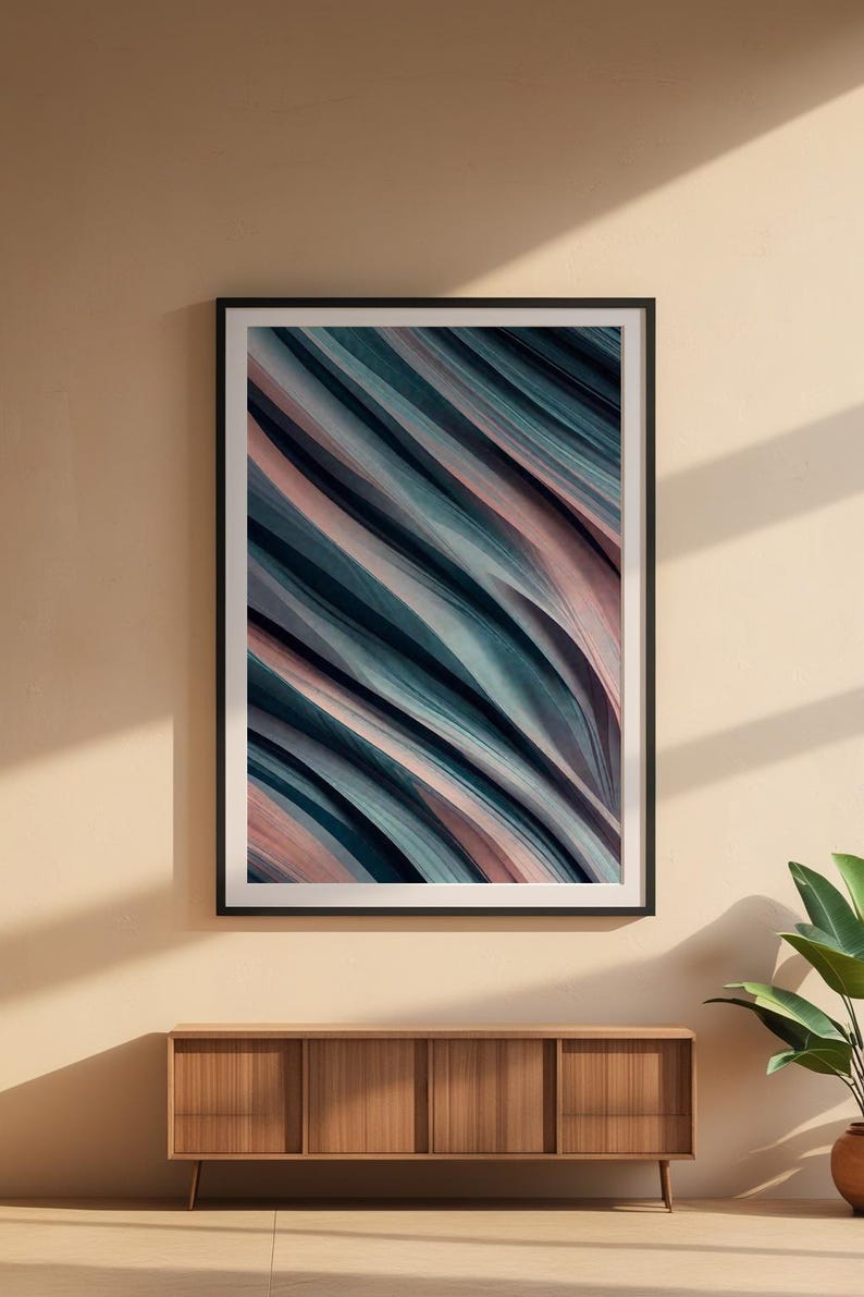 Abstract Stripes Art | Modern Diagonal Lines Poster | Contemporary Wall Decor Bild 6