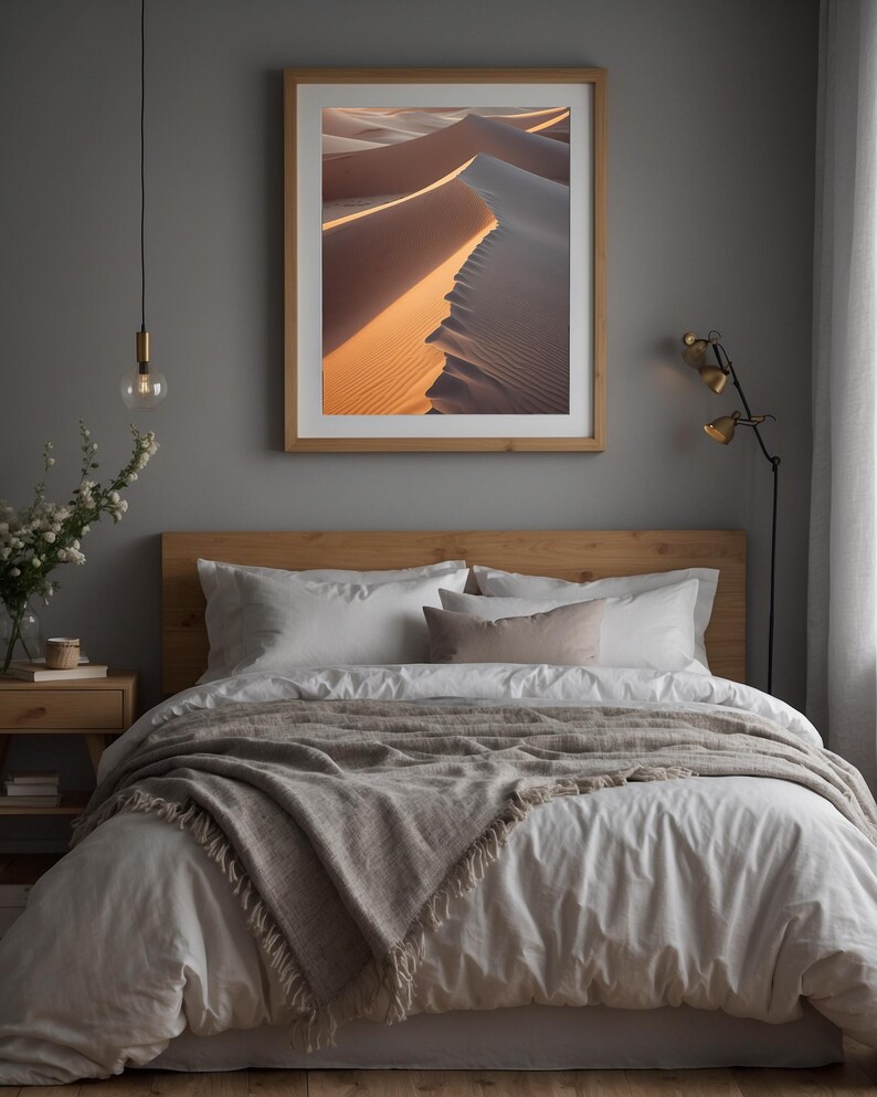 Póster de dunas del desierto / Arte mural con paisaje de arena dorada / Impresión de naturaleza imagen 7