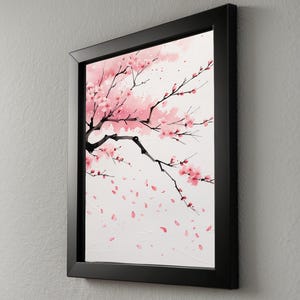 Cherry Blossom Art | Japanese Sakura Poster | Pink Zen Wall Decor image 8