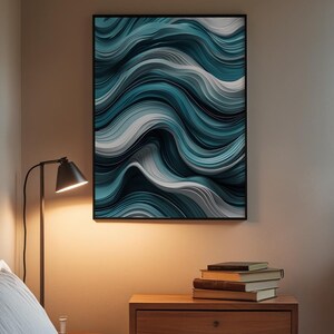 Abstract Lines Art | Minimalist Wave Pattern | Modern Wall Decor imagen 3
