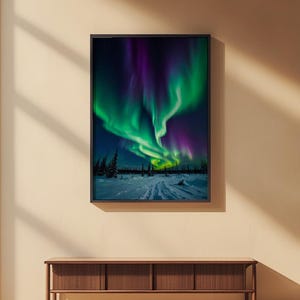 Affiche d'aurores boréales | Art mural aurore boréale image 2