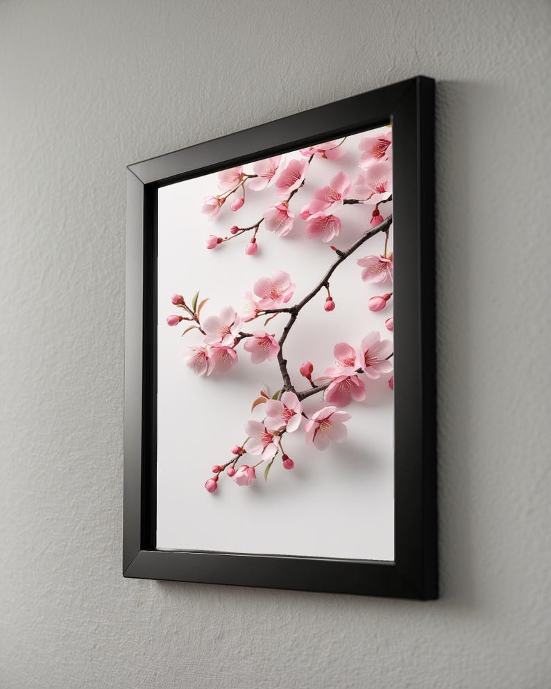 Cherry Blossom Art | Japanese Wall Poster | Minimalist Floral Print image 8