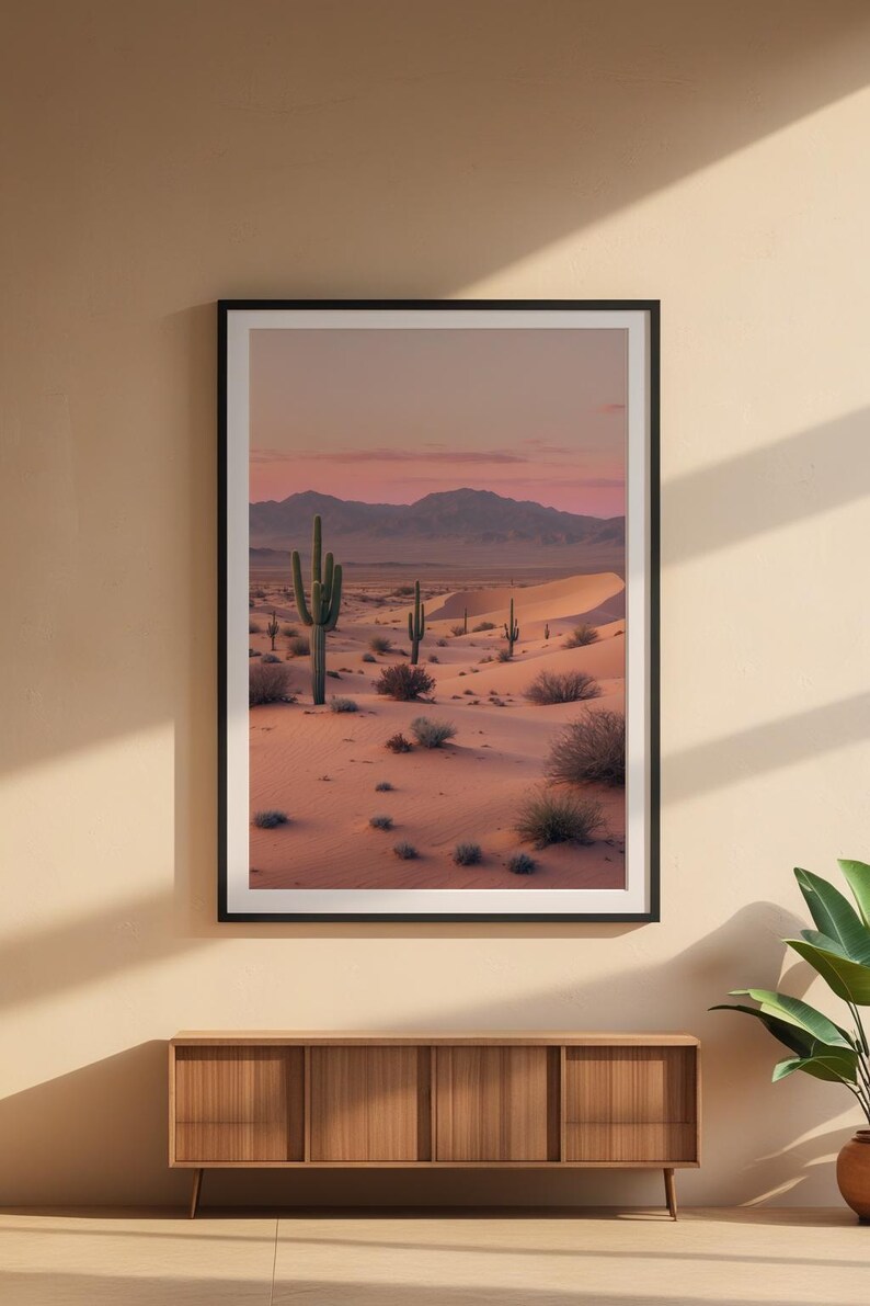 Desert Sunrise | Minimal Landscape Poster | Southwest Wall Art Print image 7