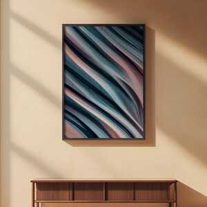 Abstract Stripes Art | Modern Diagonal Lines Poster | Contemporary Wall Decor Bild 2