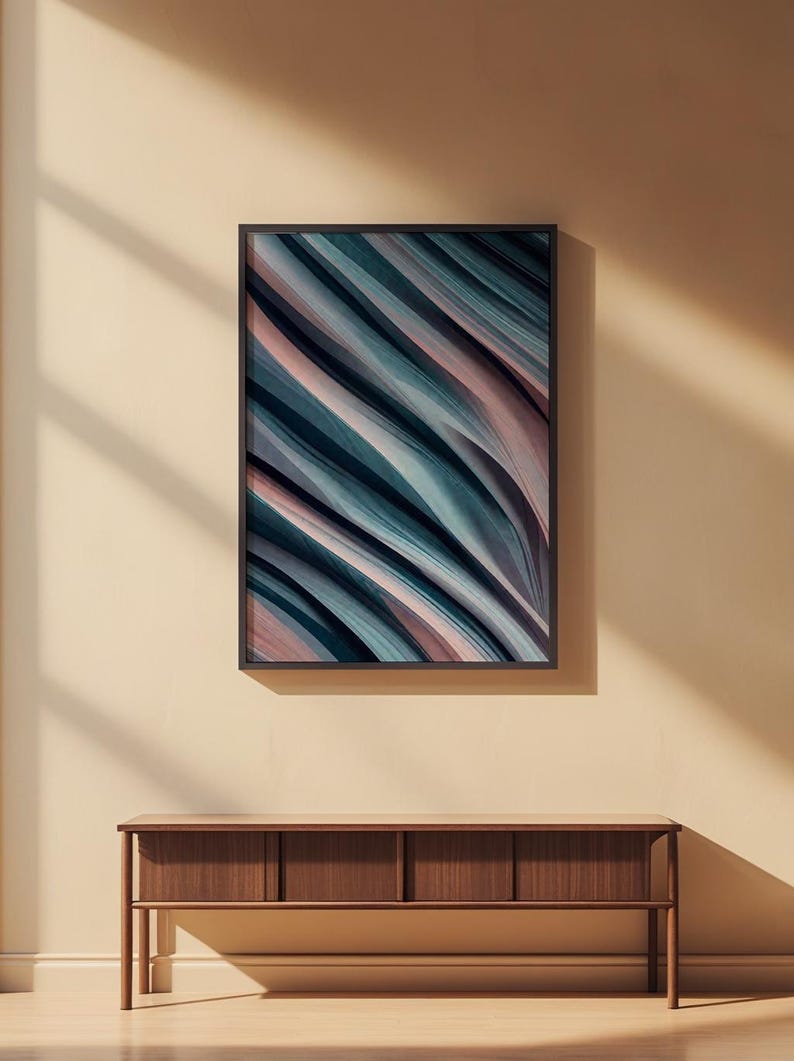 Abstract Stripes Art | Modern Diagonal Lines Poster | Contemporary Wall Decor Bild 2
