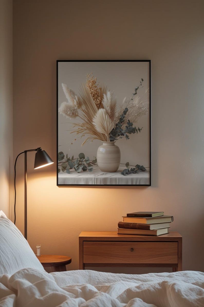 Póster de flores secas / Arte botánico escandinavo / Impresión mural minimalista imagen 3