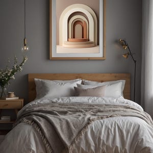 Modern Arch Abstract | Boho Geometric Poster | Neutral Wall Art Print image 10