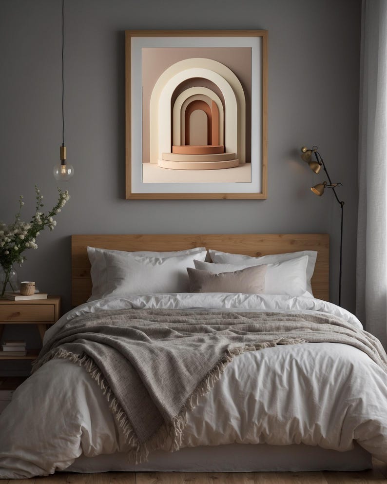 Modern Arch Abstract | Boho Geometric Poster | Neutral Wall Art Print image 10