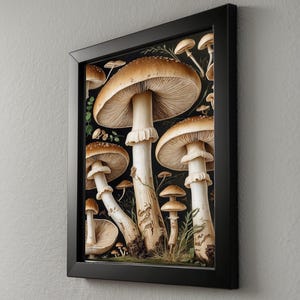 Estudio botánico de hongos / Ilustración naturalista vintage / Arte cottagecore imagen 8