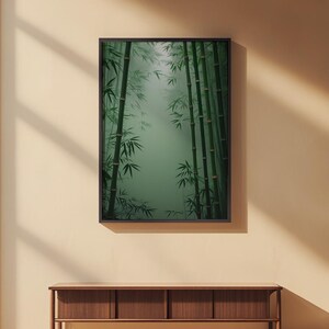 Bamboo forest art | Zen mist poster | Asian landscape decor image 2