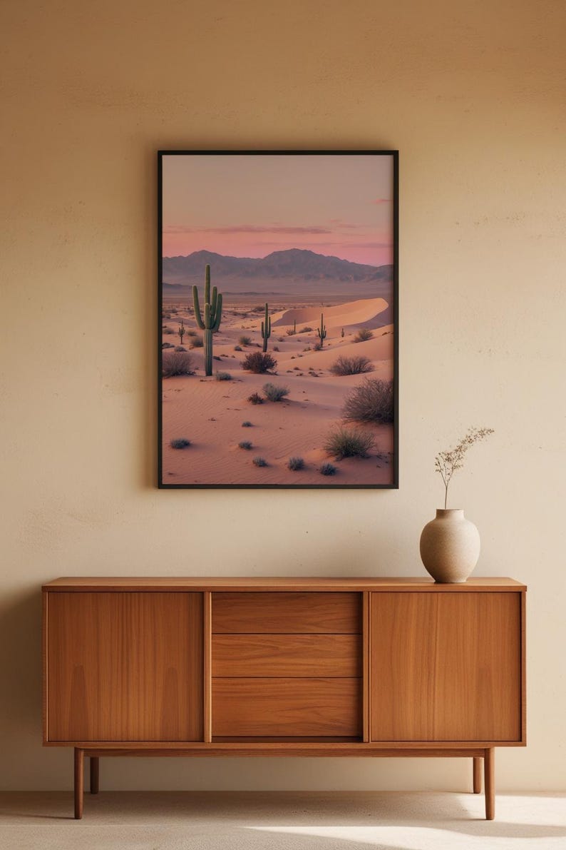 Desert Sunrise | Minimal Landscape Poster | Southwest Wall Art Print image 9
