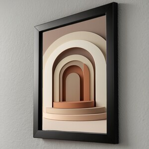 Modern Arch Abstract | Boho Geometric Poster | Neutral Wall Art Print image 4