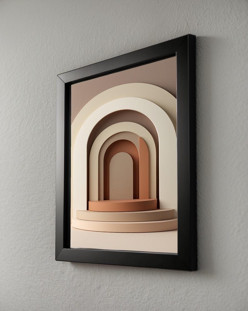 Modern Arch Abstract | Boho Geometric Poster | Neutral Wall Art Print image 4