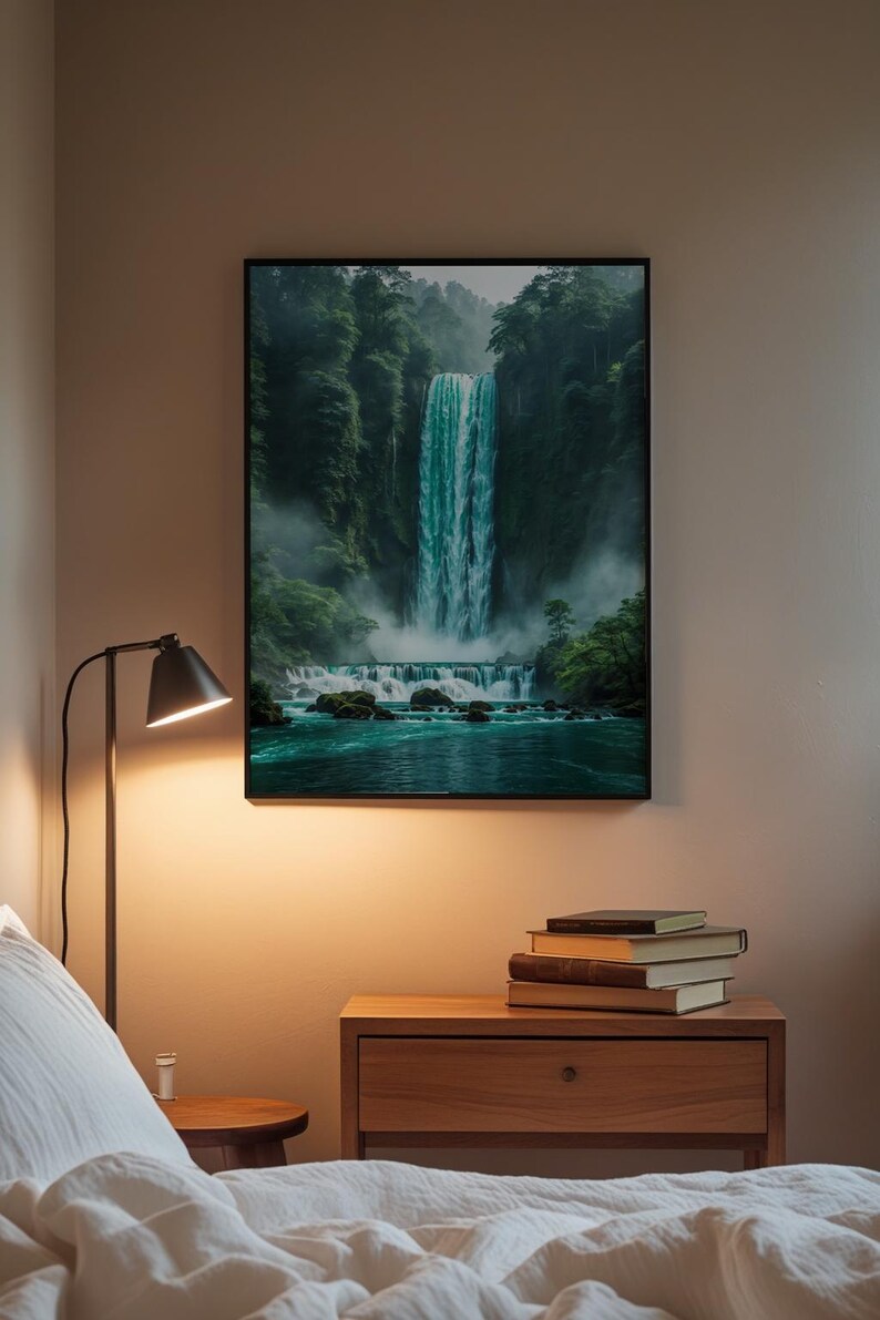 Lush Waterfall | Cascading Water Landscape | Forest Nature Power image 3