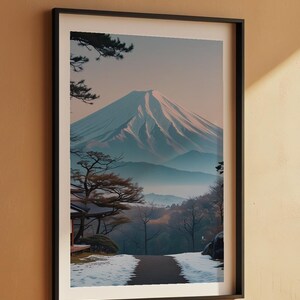 Arte de montaña japonés / Póster del monte Fuji / Decoración del hogar japonesa imagen 7