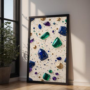 Terrazzo bijou | Motif abstrait de luxe | Décoration d'intérieur moderne image 9