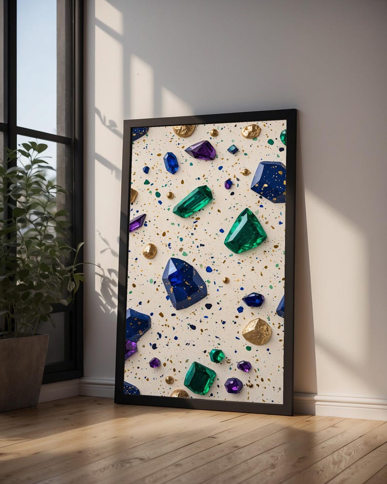 Terrazzo bijou | Motif abstrait de luxe | Décoration d'intérieur moderne image 9