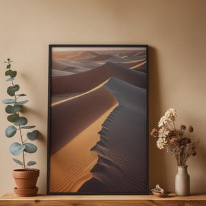 Póster de dunas del desierto / Arte mural con paisaje de arena dorada / Impresión de naturaleza imagen 6