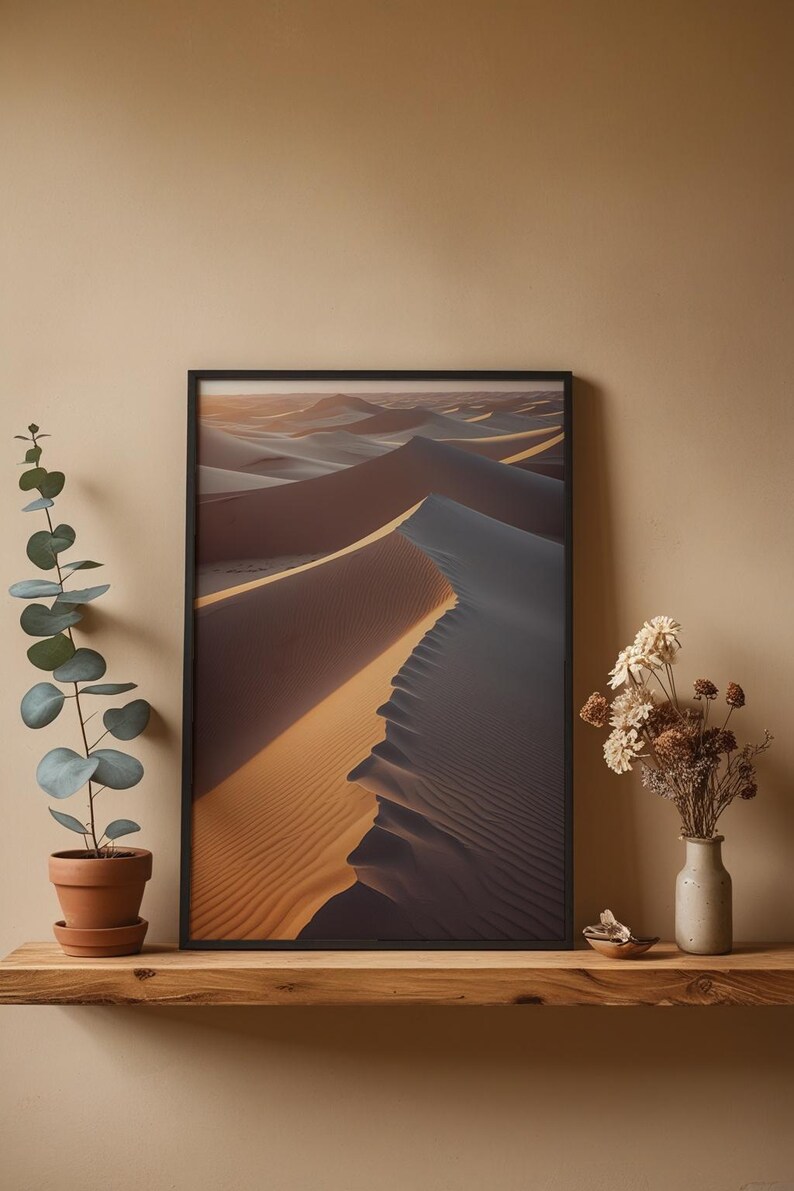Póster de dunas del desierto / Arte mural con paisaje de arena dorada / Impresión de naturaleza imagen 6