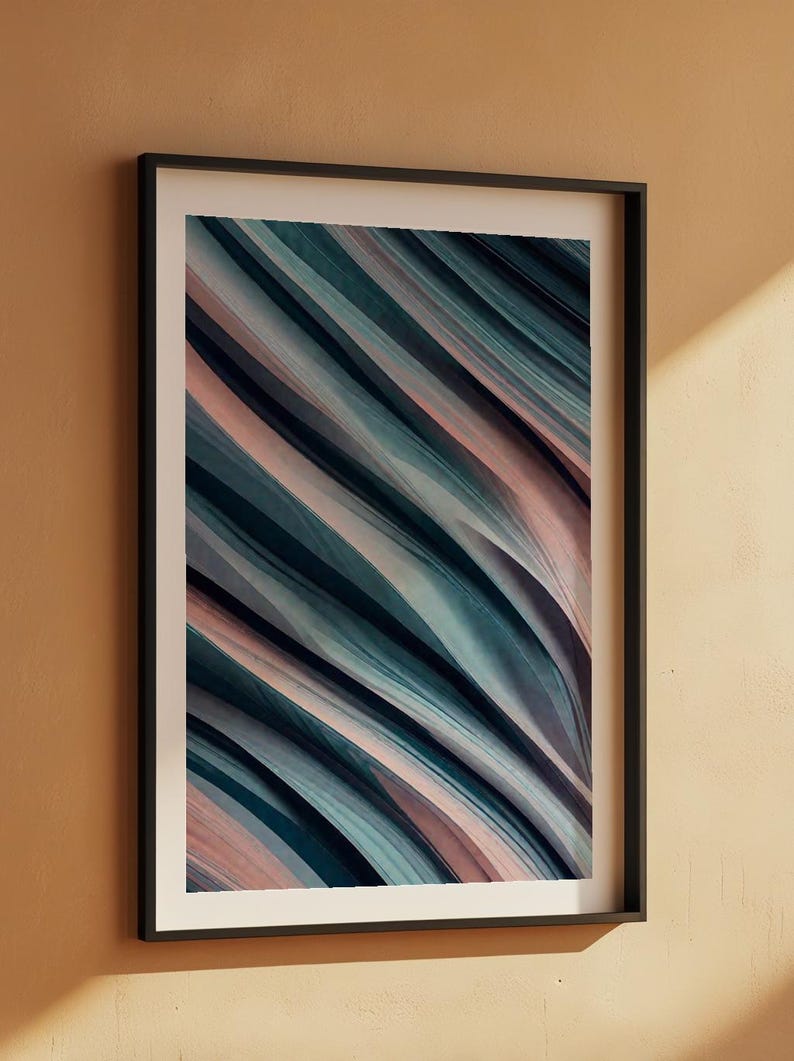 Abstract Stripes Art | Modern Diagonal Lines Poster | Contemporary Wall Decor Bild 7