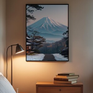 Arte de montaña japonés / Póster del monte Fuji / Decoración del hogar japonesa imagen 3