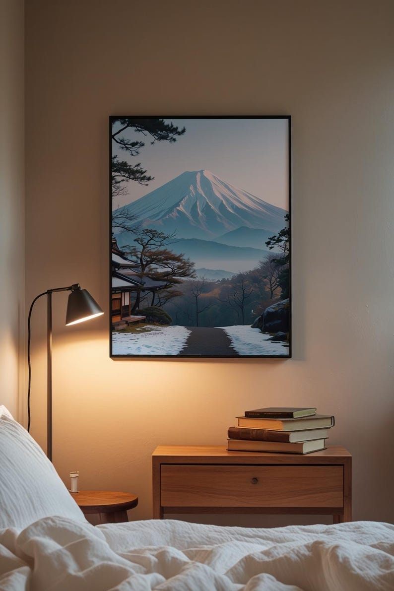 Arte de montaña japonés / Póster del monte Fuji / Decoración del hogar japonesa imagen 3