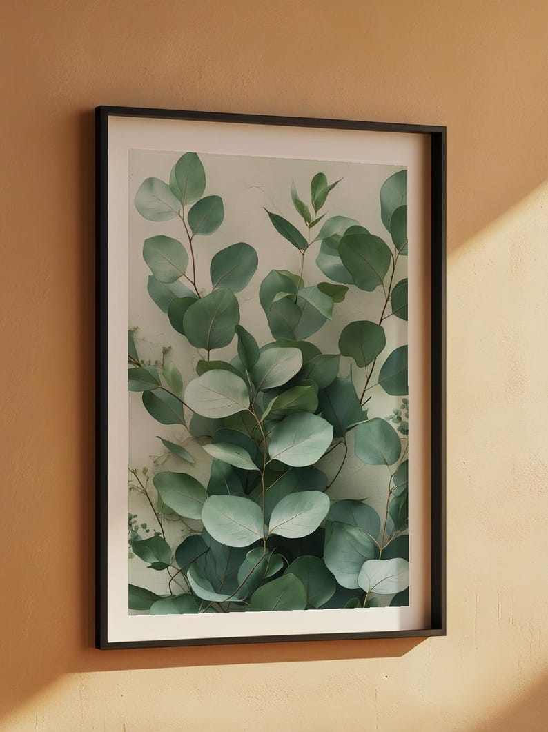 Eucalyptus Leaves Art | Botanical Wellness Poster | Sage Green Decor afbeelding 7
