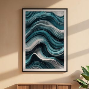 Abstract Lines Art | Minimalist Wave Pattern | Modern Wall Decor imagen 6