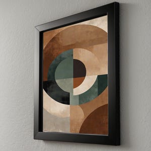 Abstract Geometric Art | Mid Century Modern Poster | Earth Tone Wall Decor Bild 2