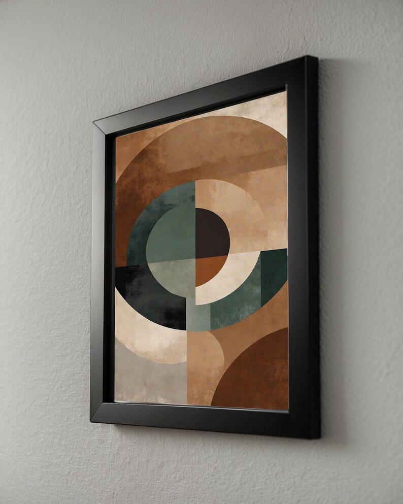 Abstract Geometric Art | Mid Century Modern Poster | Earth Tone Wall Decor Bild 2