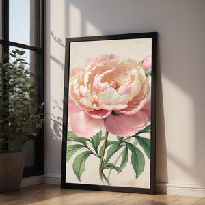 Romantic Peony Bloom | Vintage Botanical | Cottagecore Garden Art Bild 9