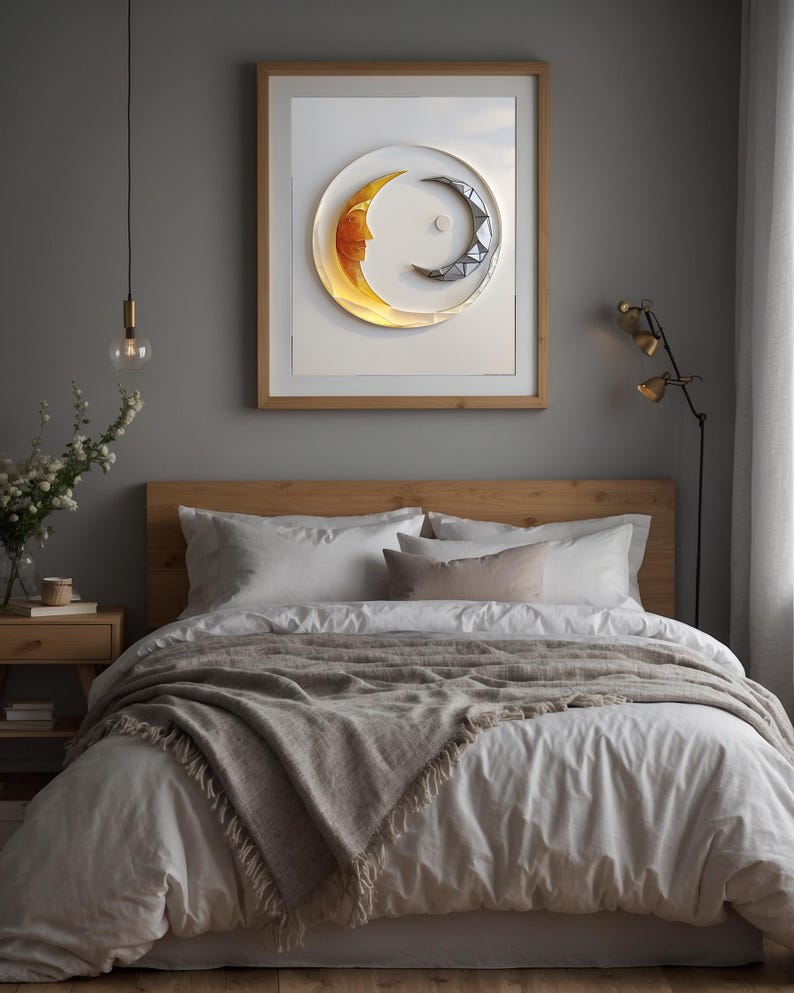 Sun Moon Minimalist | Celestial Line Art Poster | Modern Boho Decor image 10