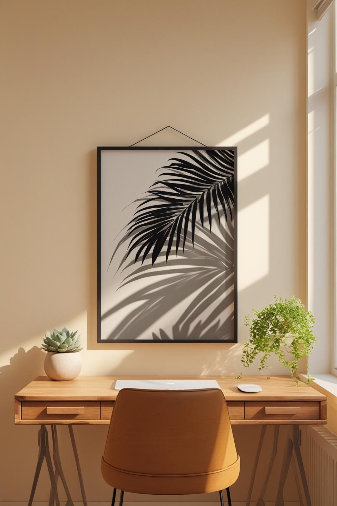 Tropical Wall Art | Black Palm Leaf Botanical Poster | Boho Plant Decor ...