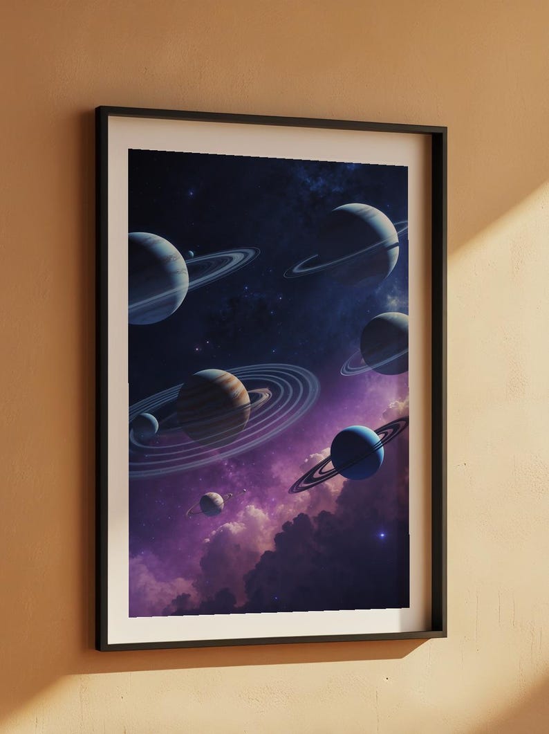 Orbital Planets | Cosmic Solar System | Space Science Poster afbeelding 7