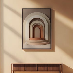 Modern Arch Abstract | Boho Geometric Poster | Neutral Wall Art Print image 8