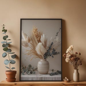 Póster de flores secas / Arte botánico escandinavo / Impresión mural minimalista imagen 4