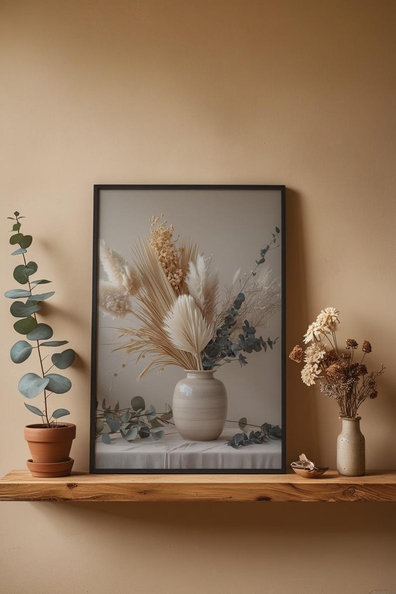 Póster de flores secas / Arte botánico escandinavo / Impresión mural minimalista imagen 4