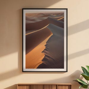 Póster de dunas del desierto / Arte mural con paisaje de arena dorada / Impresión de naturaleza imagen 3