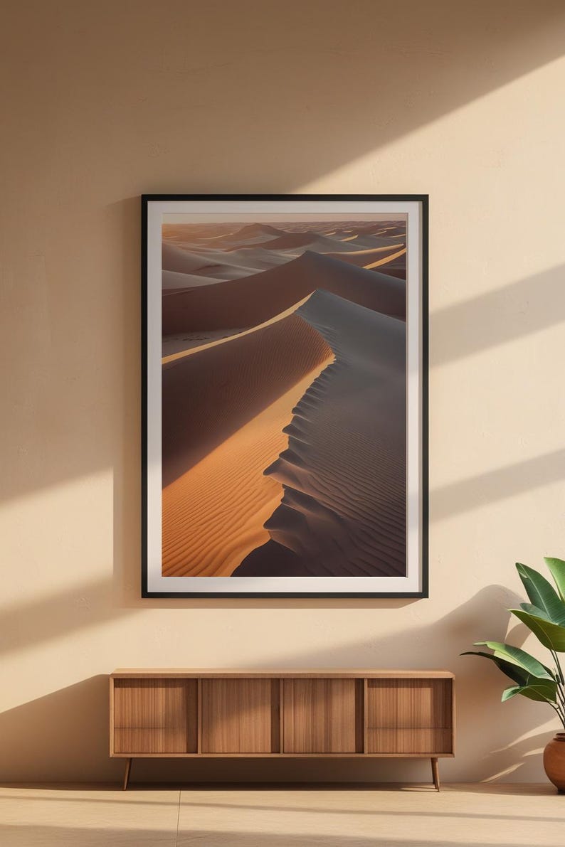 Póster de dunas del desierto / Arte mural con paisaje de arena dorada / Impresión de naturaleza imagen 3