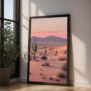 Desert Sunrise | Minimal Landscape Poster | Southwest Wall Art Print image 10
