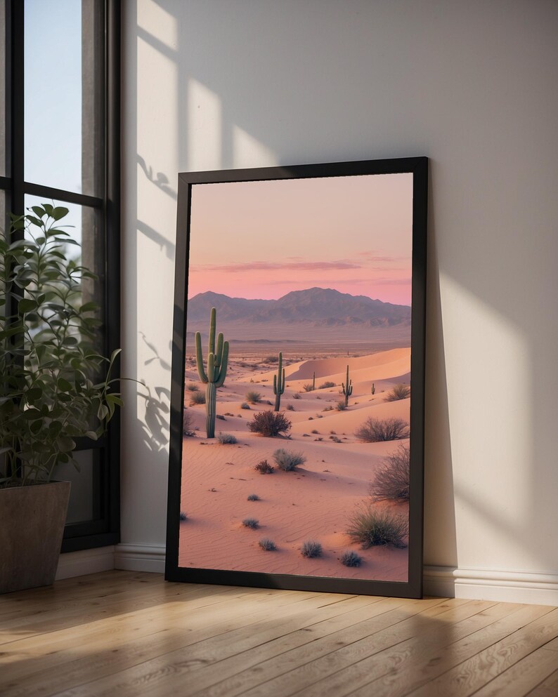 Desert Sunrise | Minimal Landscape Poster | Southwest Wall Art Print image 10