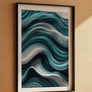Abstract Lines Art | Minimalist Wave Pattern | Modern Wall Decor imagen 7