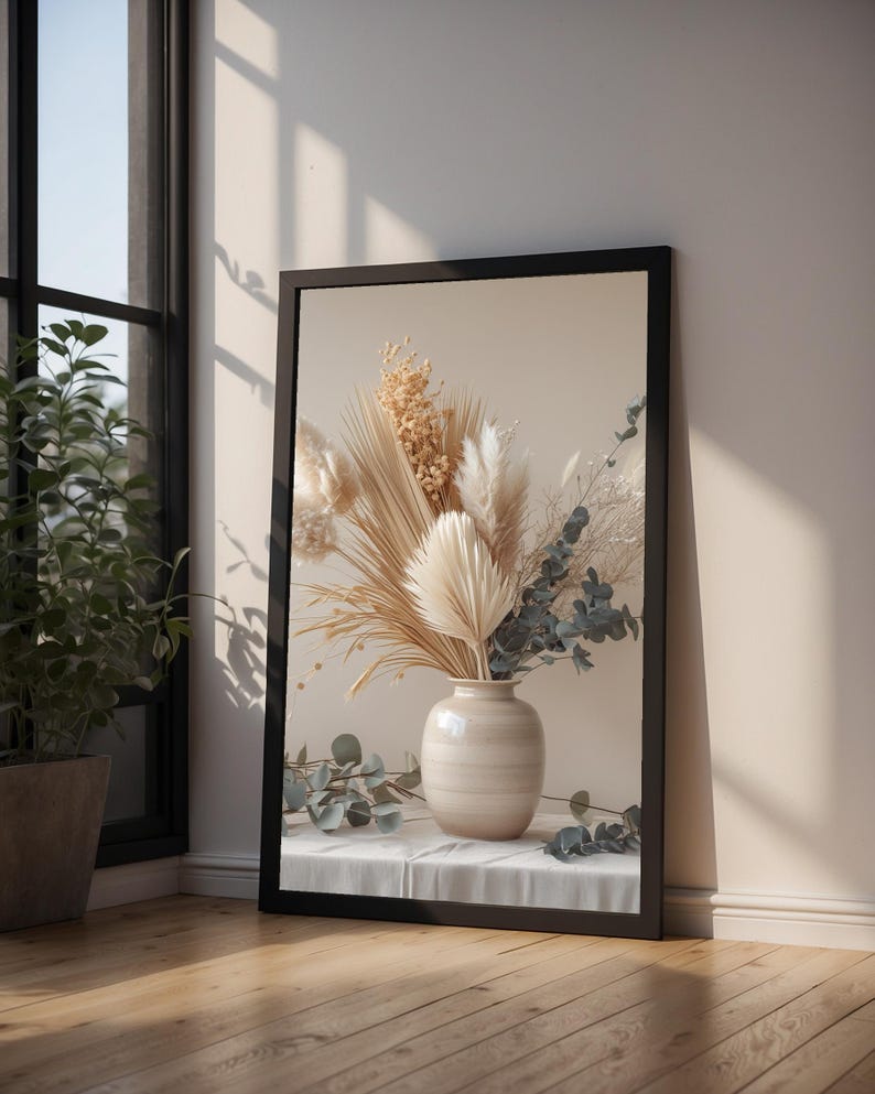 Póster de flores secas / Arte botánico escandinavo / Impresión mural minimalista imagen 9