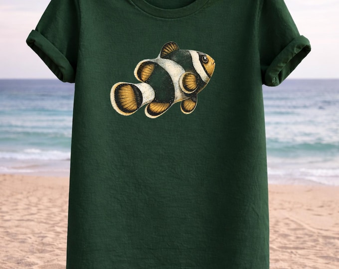 Clownfish T-Shirt – Vibrant Golden Tones Marine Artwork Unisex Tee
