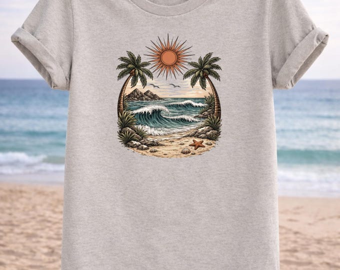Wild Beach T-Shirt – Coastal Calm Ocean Sunset Graphic Tee