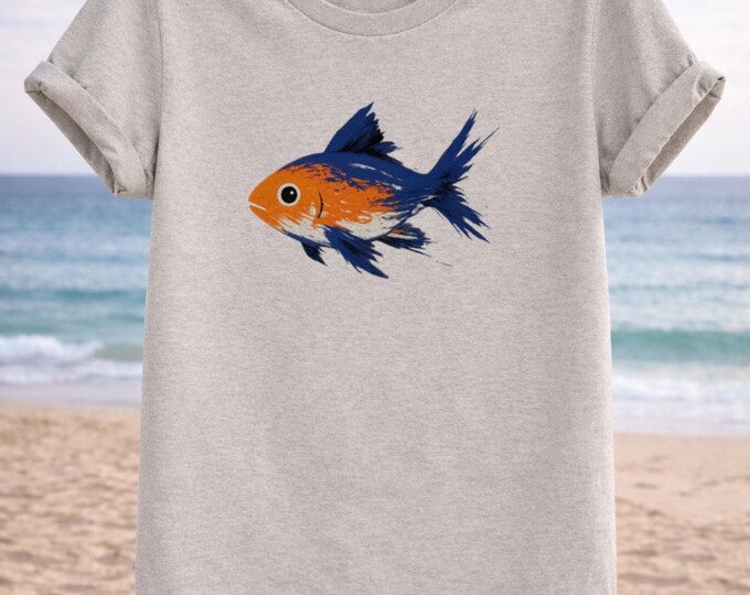 Vibrant Reef Fish T-Shirt – Orange Blue Marine Life Graphic Tee
