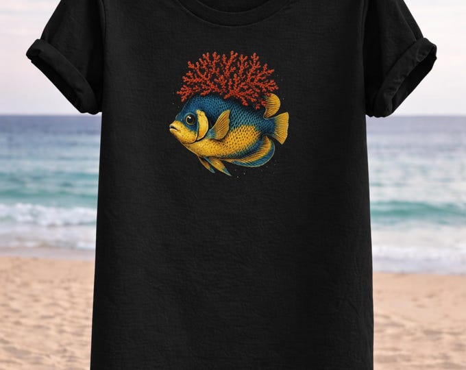 Coral Crown Fish T-Shirt – Vivid Tropical Reef Marine Life Design